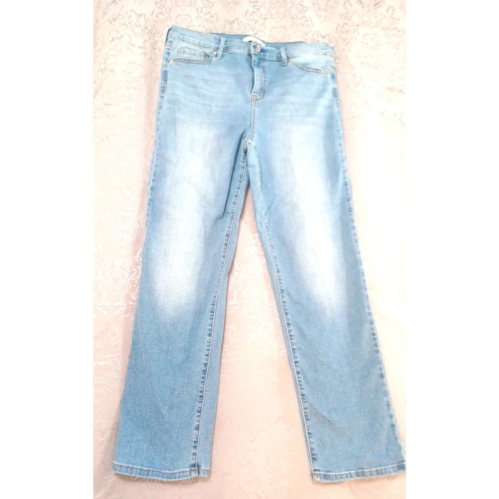 Ella Moss Women's Blue Jeans Sz 14 High Rise Straight Stretch WORN